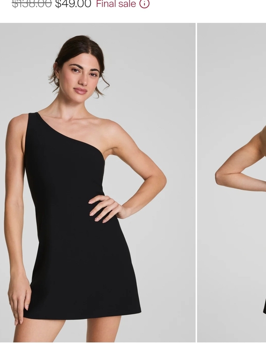 SPANX Dresses & Skirts - SPANX One-Shoulder Black Asymmetrical Dress Nwt M